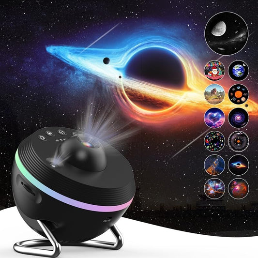 4K Galaxy Star Projector with 13 Replaceable Discs – 360° Rotation, HD Planetarium Night Light