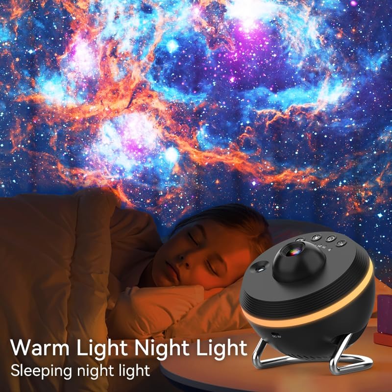 4K Galaxy Star Projector with 13 Replaceable Discs – 360° Rotation, HD Planetarium Night Light